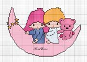 Schema punto croce Bimbi-su-luna