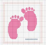 Schema punto croce biscornu piedi rosa