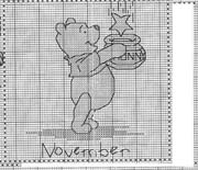 Schema punto croce Calendario Winnie Novembre