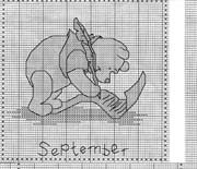 Schema punto croce Calendario Winnie Settembre