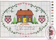 Schema punto croce casetta welcome