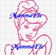 Schema punto croce Cenerentola-rosa-ele