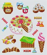 Schema punto croce Dolciumi