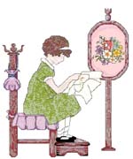 Schema punto croce Donna-che-ricama