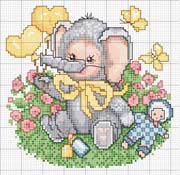 Schema punto croce Elefantino-pappa