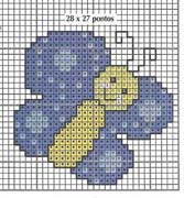 Schema punto croce Farfalla-ali-blu