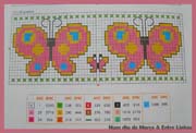 Schema punto croce Farfalle-23x59