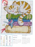 Schema punto croce Gattino-dormiglione