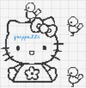 Schema punto croce Hello-kitty-pulcini