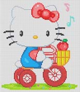 Schema punto croce Hello Kitty Bicicletta