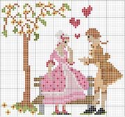 Schema punto croce Innamorati