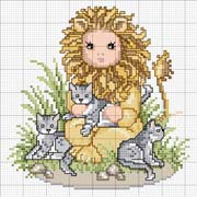 Schema punto croce Leone-baby