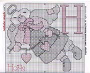 Schema punto croce Lettera-h