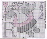 Schema punto croce Lettera-r