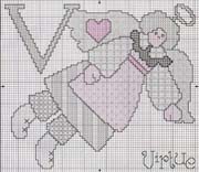 Schema punto croce Lettera-v