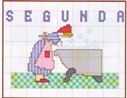 Schema punto croce Lunedi-casalinga