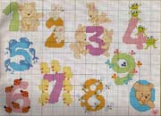 Schema punto croce Numeri-animaletti