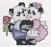 Schema punto croce Orsetti Innamorati