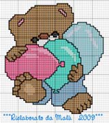 Schema punto croce Orsetto-palloncini