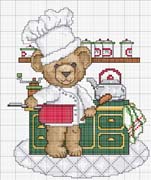 Schema punto croce Orso Cuoco 2