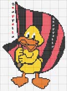 Schema punto croce Papero-tifoso