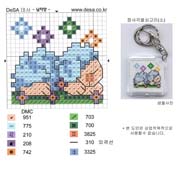 Schema punto croce Pecora-portachiavi-maschile