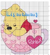 Schema punto croce Pooh-tazza