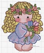 Schema punto croce Ragazza-bouquet