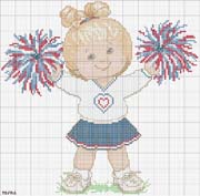 Schema punto croce Ragazza-pon-pon