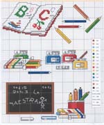 Schema punto croce Scuola-oggetti