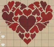 Schema punto croce Tanti Cuori