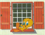 Schema punto croce Titti-finestra