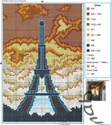 Schema punto croce Torre-eiffel