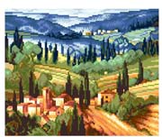 Schema punto croce Toscana Celeste 1