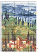 Schema punto croce Toscana Celeste 2