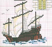 Schema punto croce Veliero