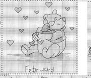 Schema punto croce Winnie-febbraio