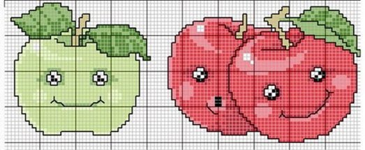 Schema punto croce Smiles mele