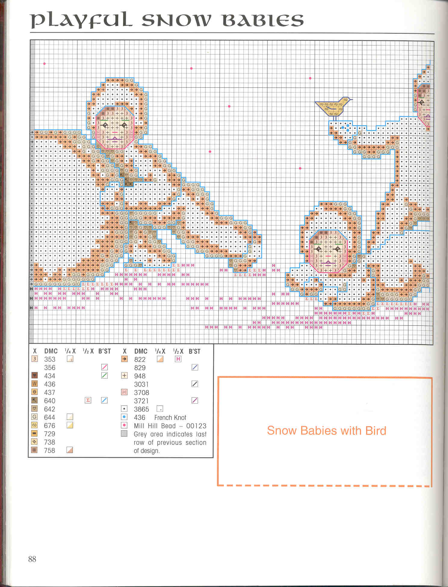 Schema punto croce Snow baby 3