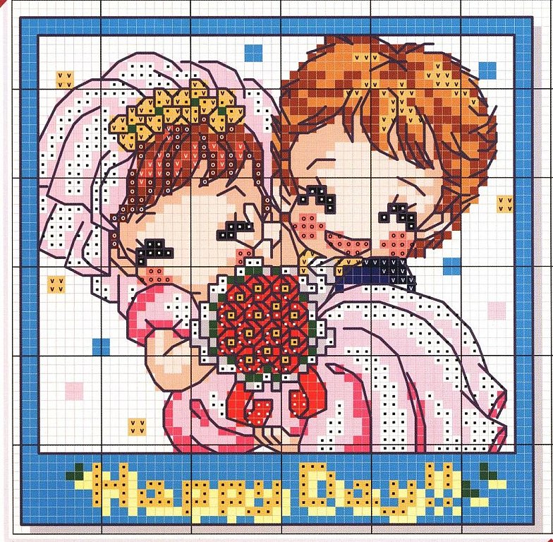 Schema punto croce Sposa in braccio