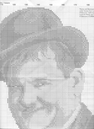 Schema punto croce Stanlio e onlio 8