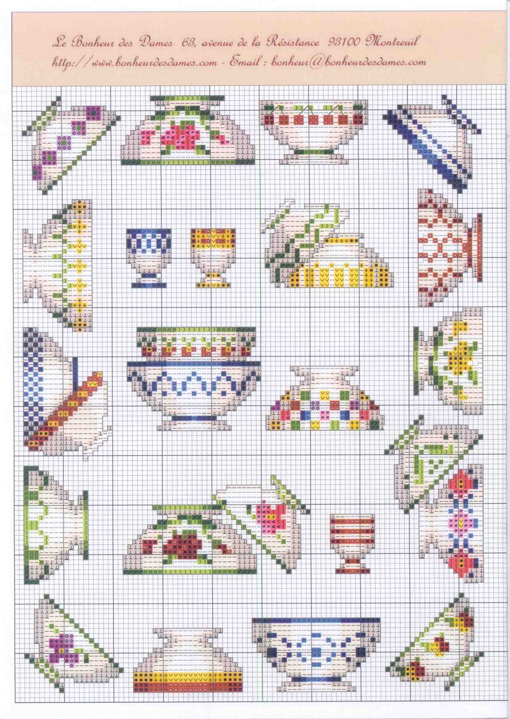 Schema punto croce Tazze varie