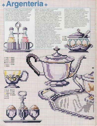 Schema punto croce Teiera 6