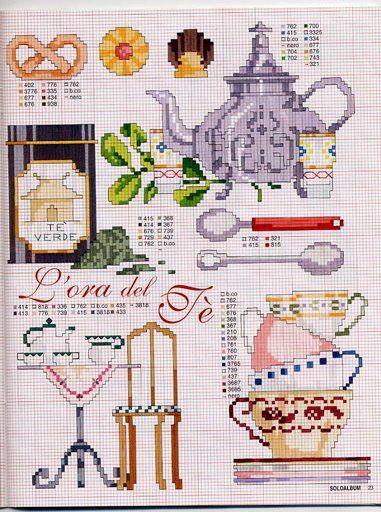 Schema punto croce Teiera