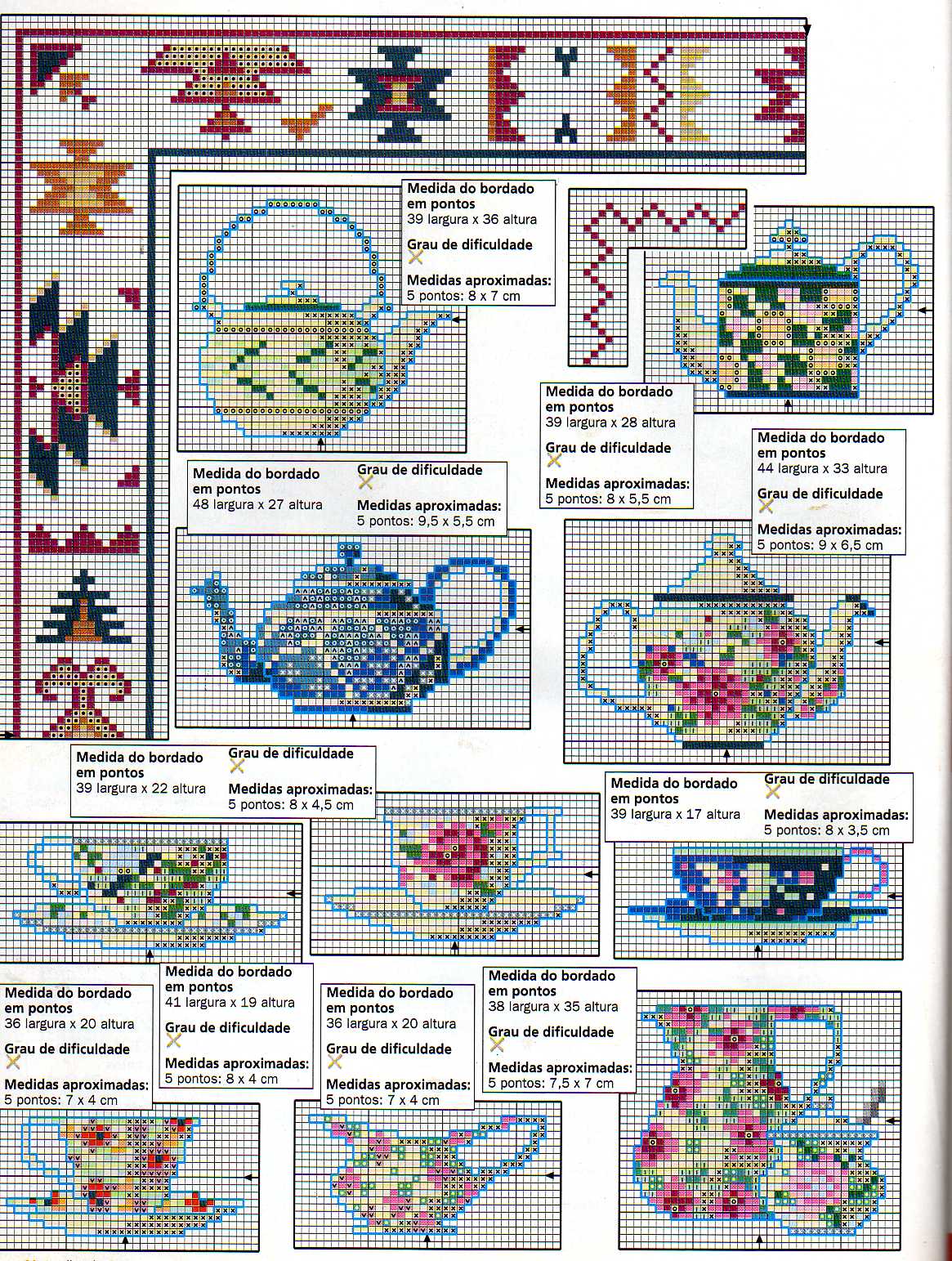 Schema punto croce Teiere e tazze 2