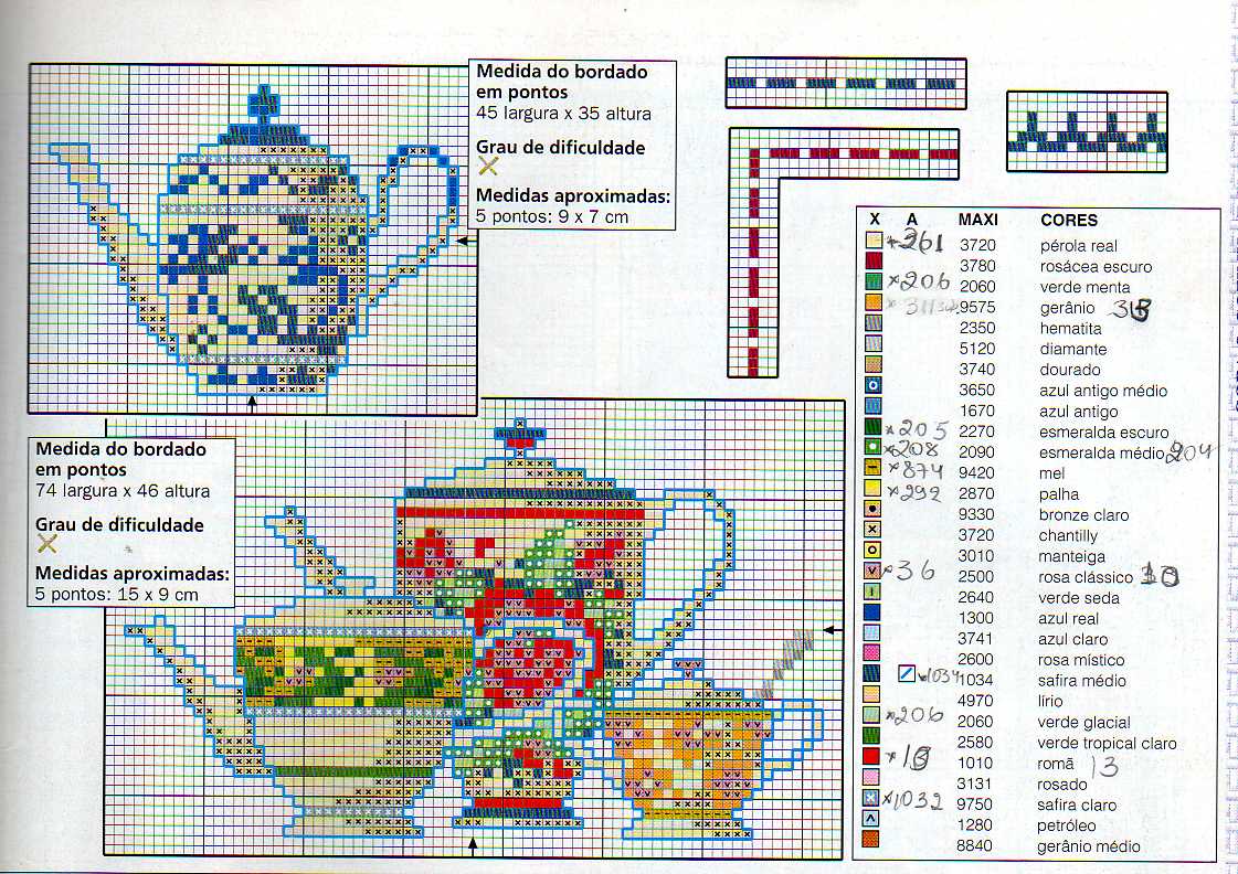 Schema punto croce Teiere e tazze 3