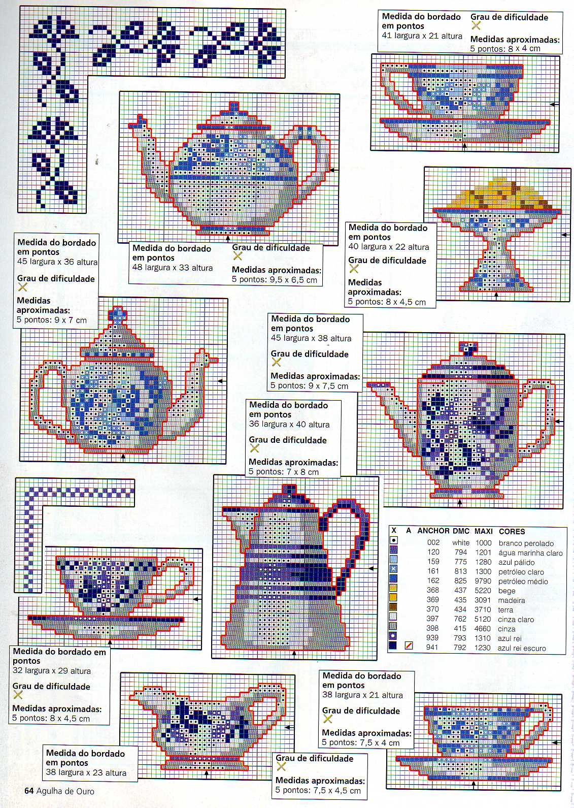 Schema punto croce Teiere e tazze 6