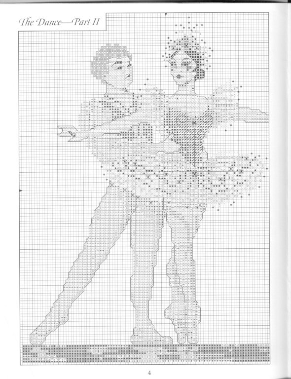 Schema punto croce Tema ballerine 4