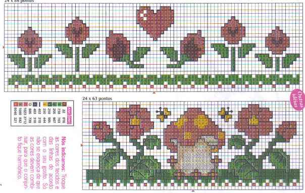 Schema punto croce Tema bordi