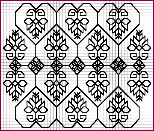 Schema punto croce Tema cuori